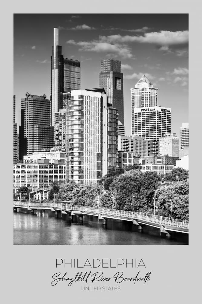 Philadelphia River Boardwalk by Melanie Viola — canvas wall art
