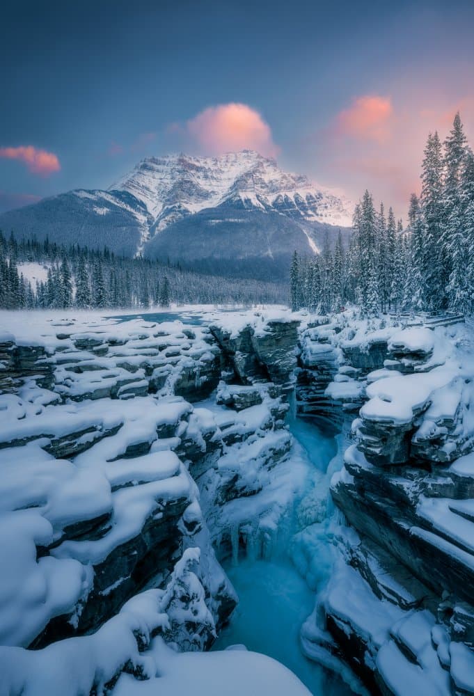 Icy Mountain Gorge by Jasmine Suo — canvas wall art