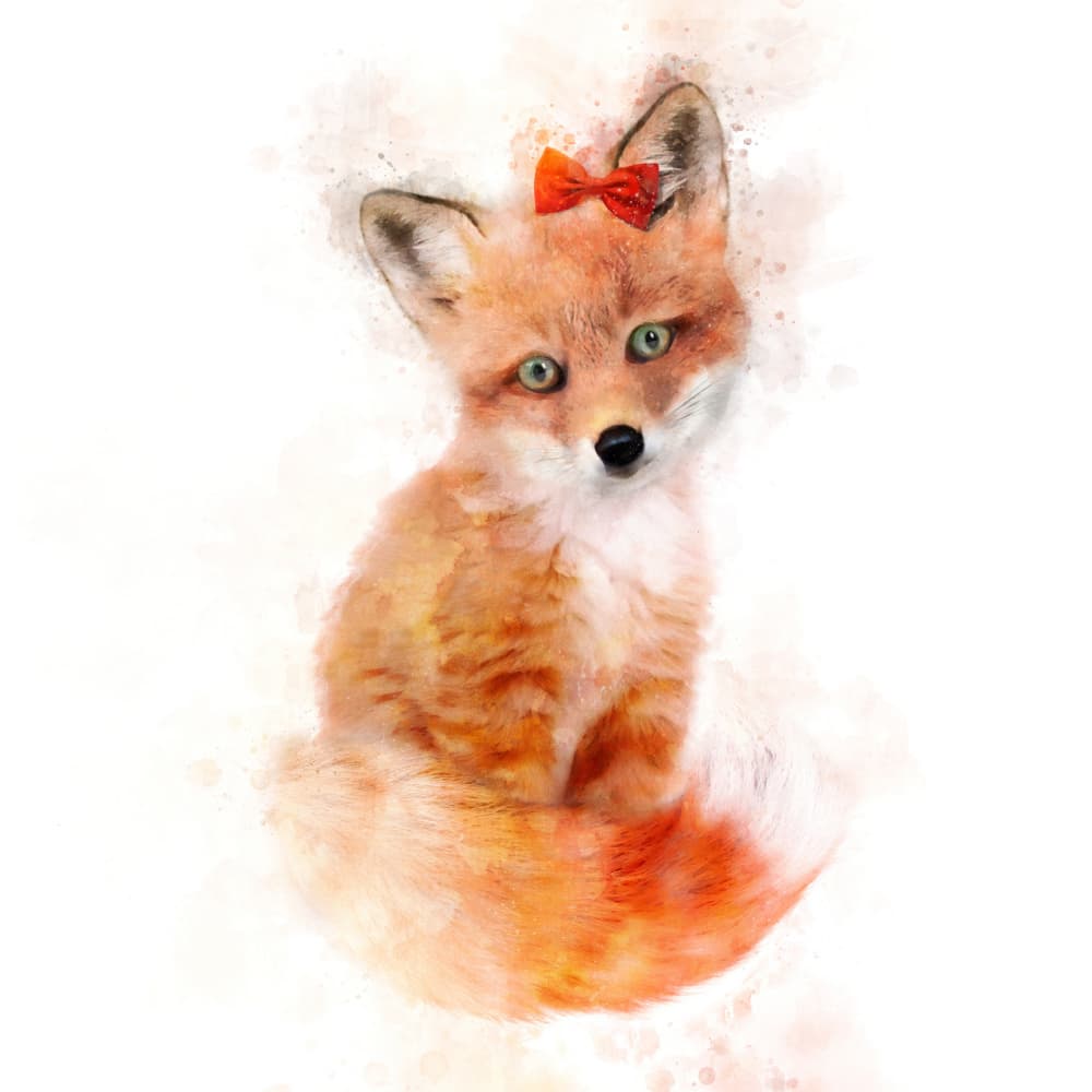 Adorable Fox Charm by Emel Tunaboylu — canvas wall art