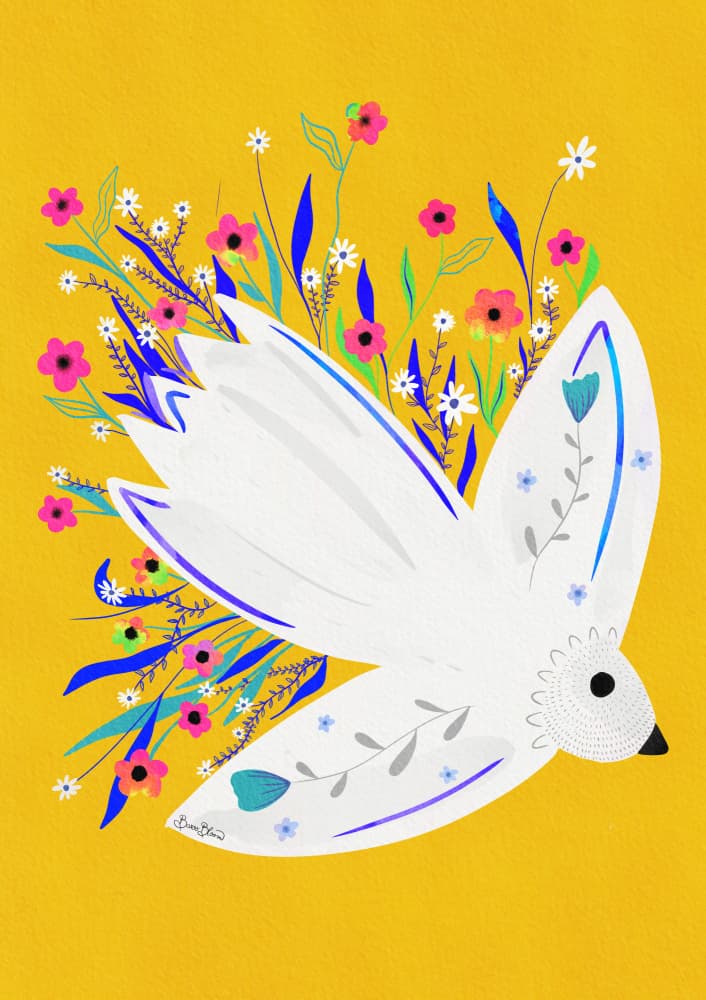 Colorful Spring Bird by Baroo Bloom — canvas wall art