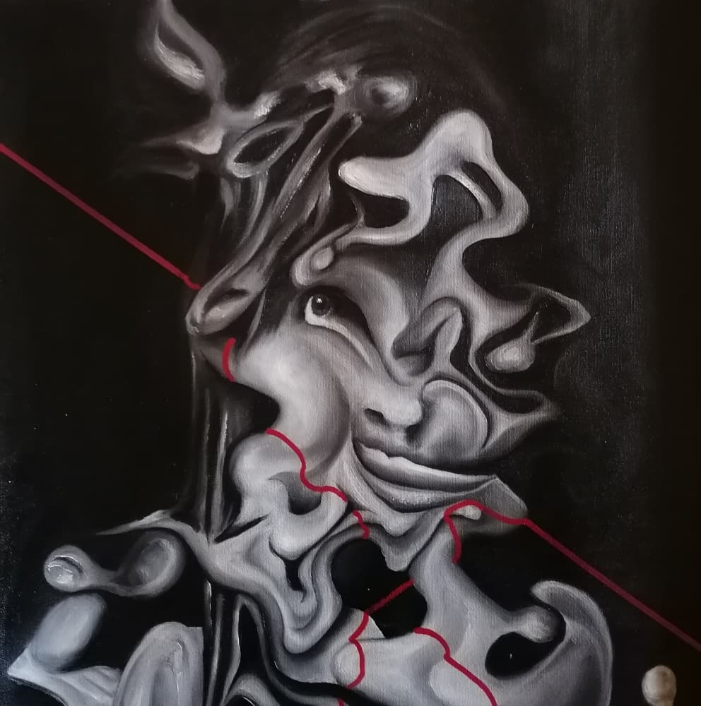 Distorted Abstract Portrait by Stefano Mazzolini — canvas wall art