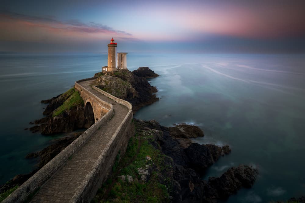 Coastal Lighthouse Bridge by Thomas Siegel — canvas wall art