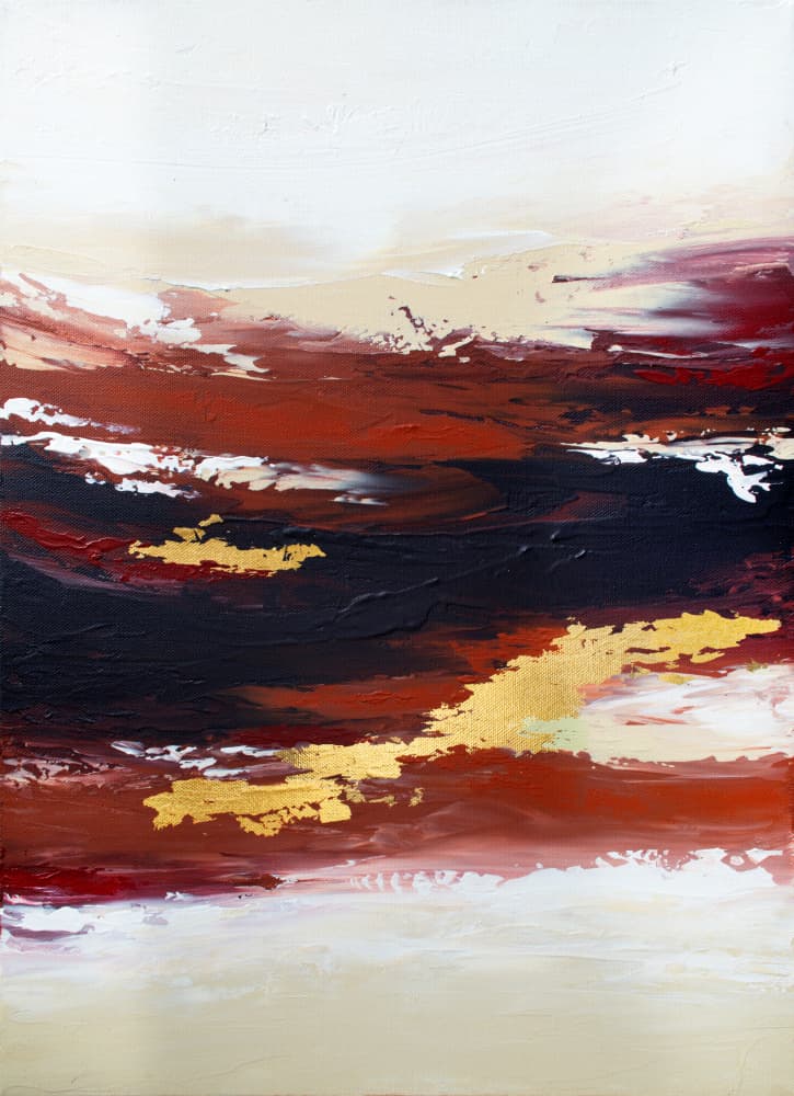 Rich Red Gold Abstract by Alyson Storms — canvas wall art
