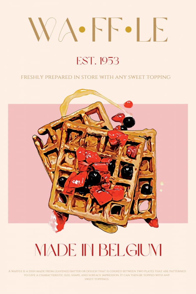 Belgian Waffles with Berries by Nazma Khokhar — canvas wall art