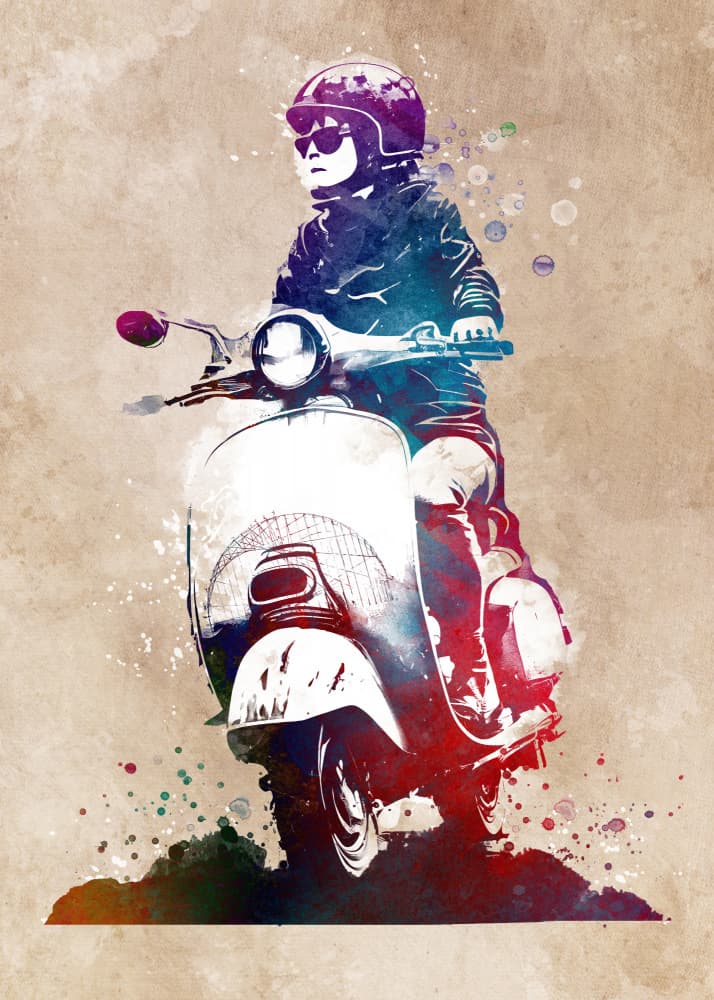 Cool Kid Scooter Ride by Justyna Jaszke — canvas wall art
