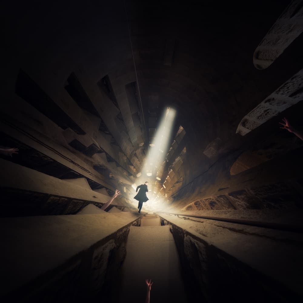 Dark Ascent To Light by Martin Marcisovsky — canvas wall art