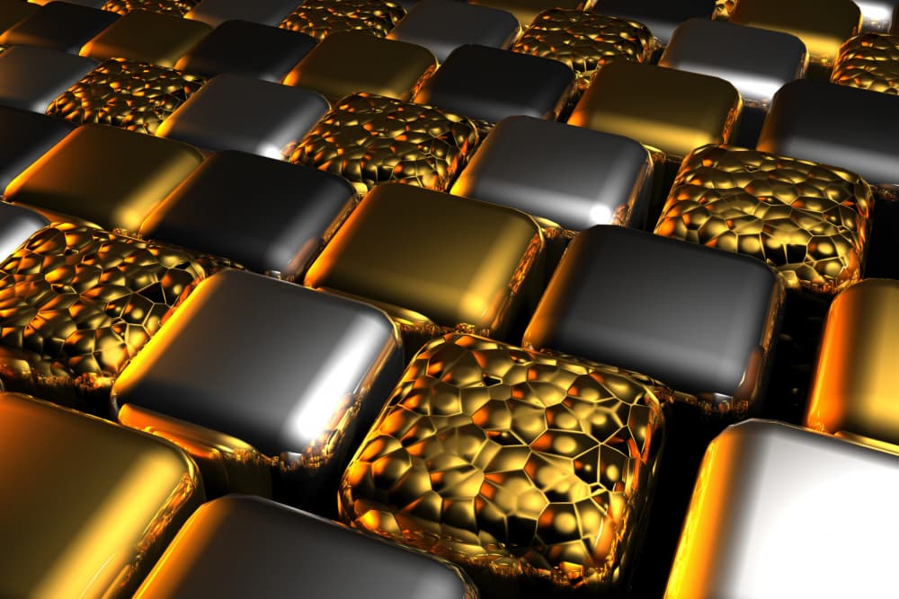Opulent Metallic Grid by Rafal Kulik — canvas wall art
