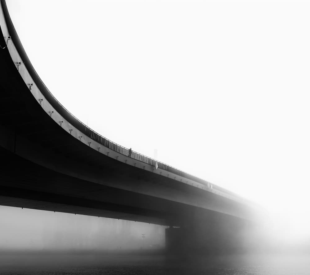 Misty Bridge Curve by Anna Niemiec — canvas wall art