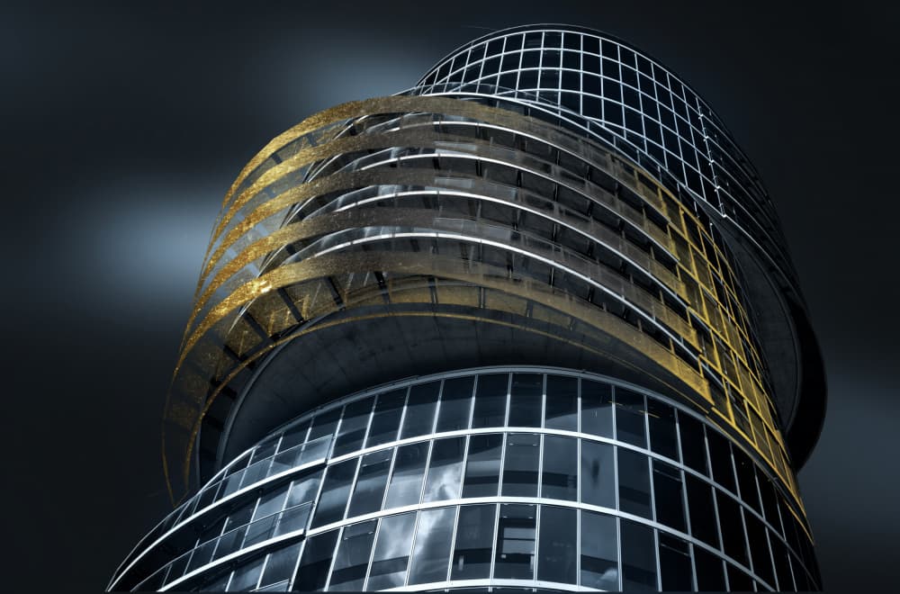 Sleek Golden Architecture by Erhard Batzdorf — canvas wall art