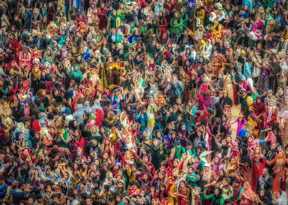 Vibrant Festival Crowd by Babak Mehrafshar — canvas wall art