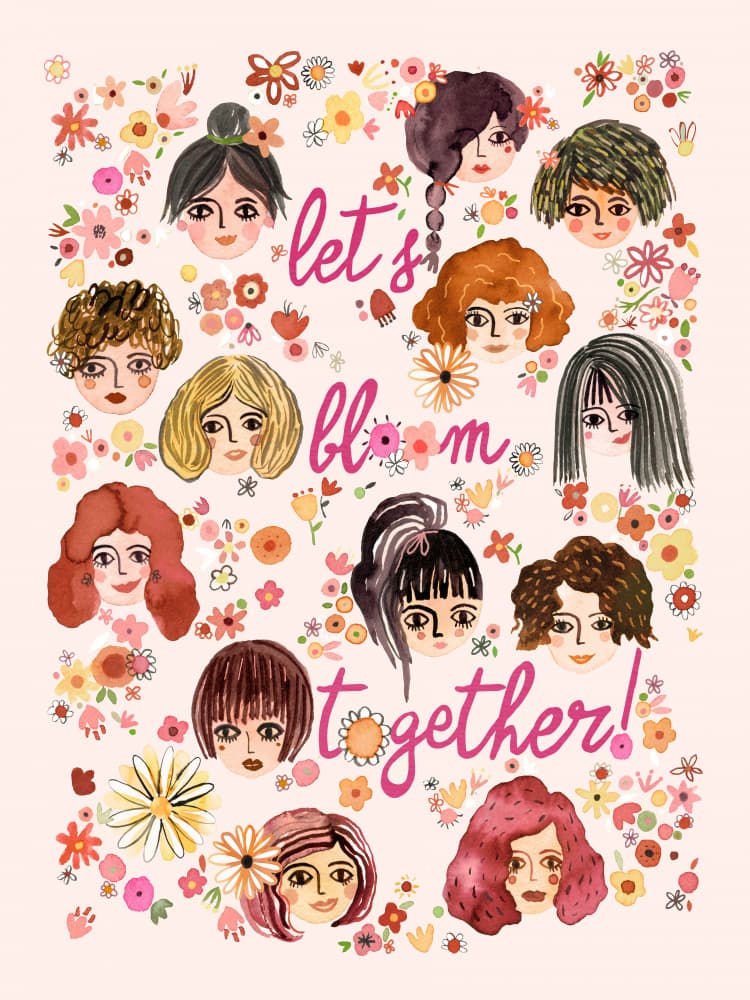 Let's Bloom Together by Ninola Design — canvas wall art
