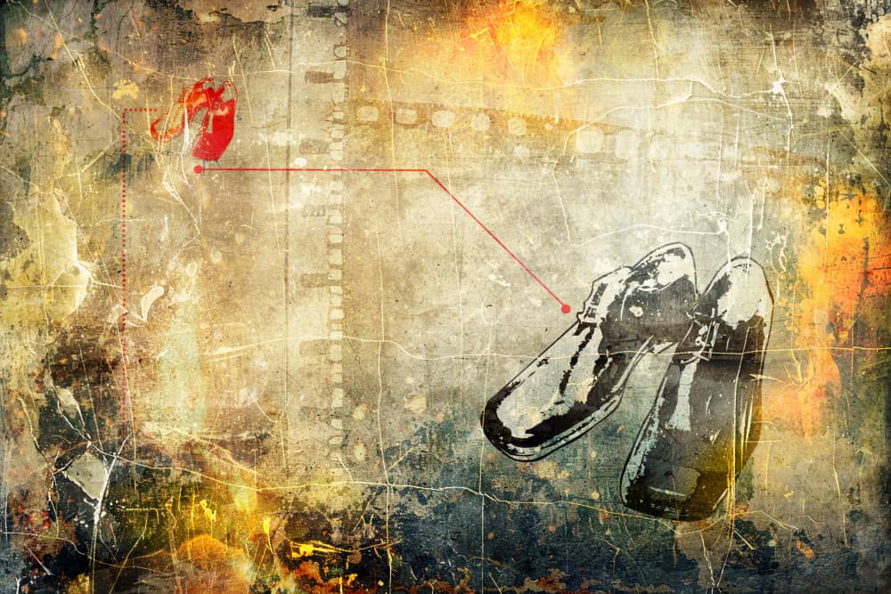 Vintage Shoes Red Heart by Rafal Kulik — canvas wall art
