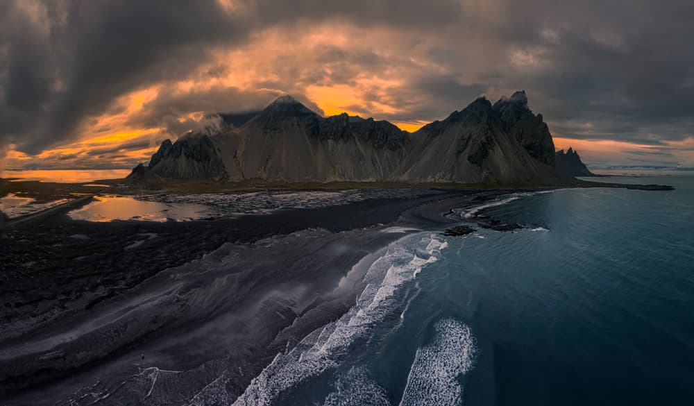 Vestrahorn Mountain Sunset by Lydia Jacobs — canvas wall art