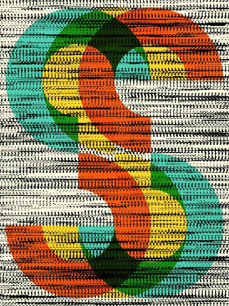 Vibrant Numeral Three by Petr Strnad — canvas wall art