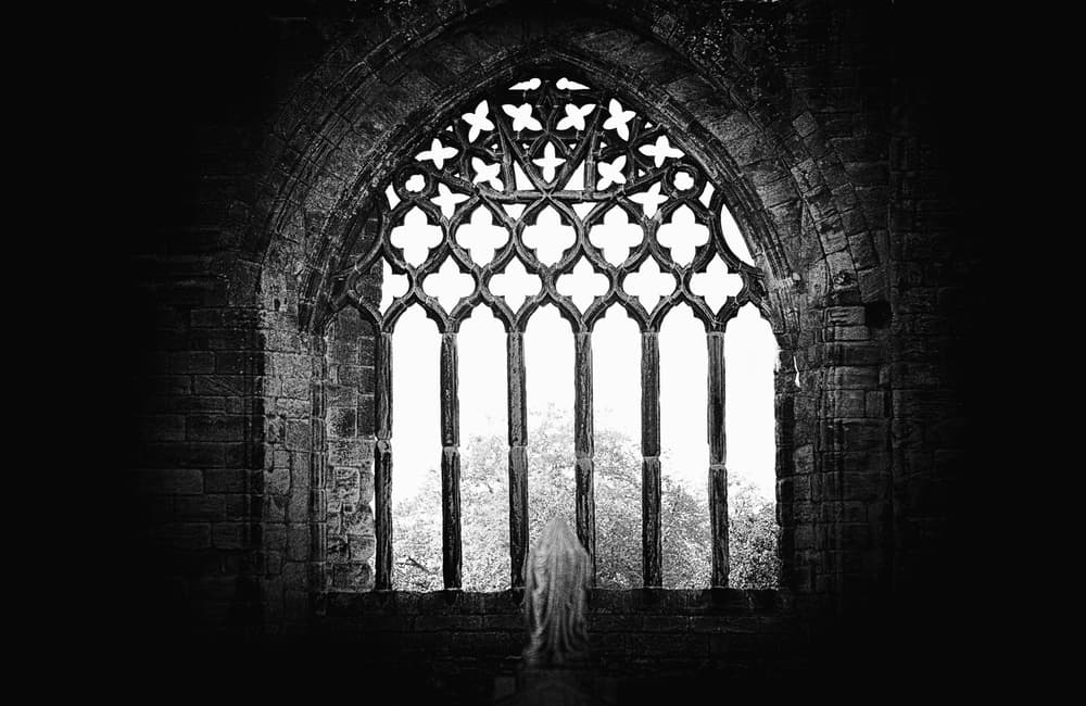 Ghostly Gothic Window by Ray Clark — canvas wall art