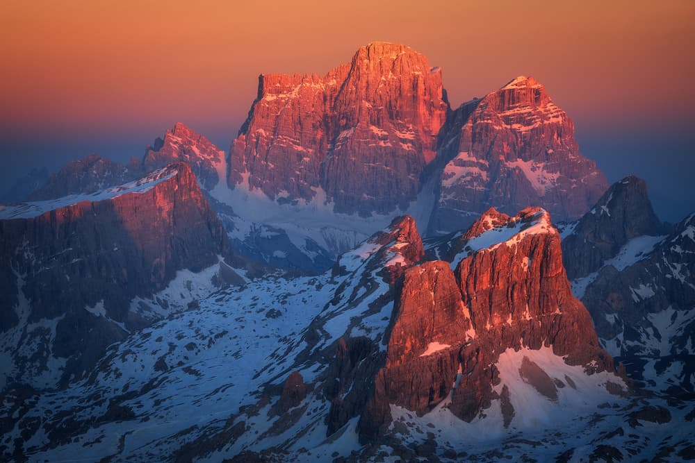 Alpine Glow Peaks by Daniel Gastager — canvas wall art
