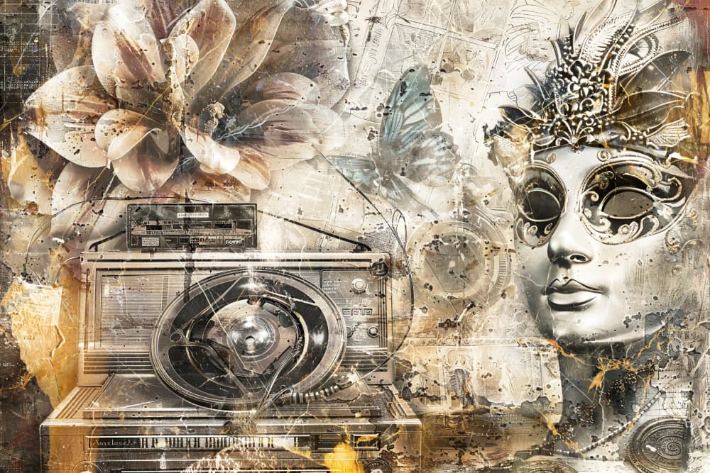 Vintage Masquerade Music by Rafal Kulik — canvas wall art