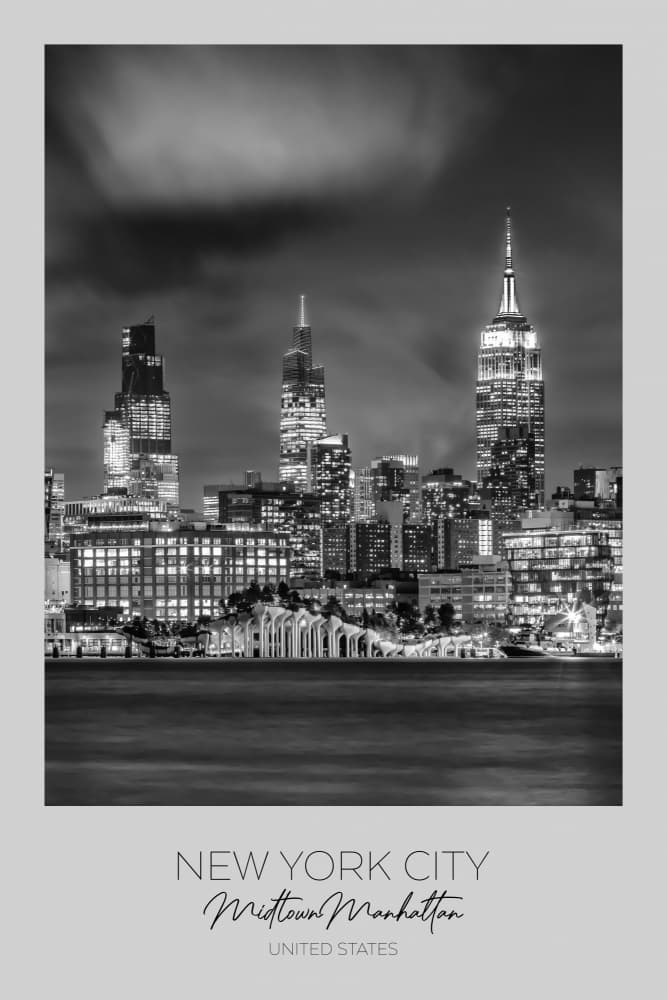 Midtown Manhattan Night by Melanie Viola — canvas wall art