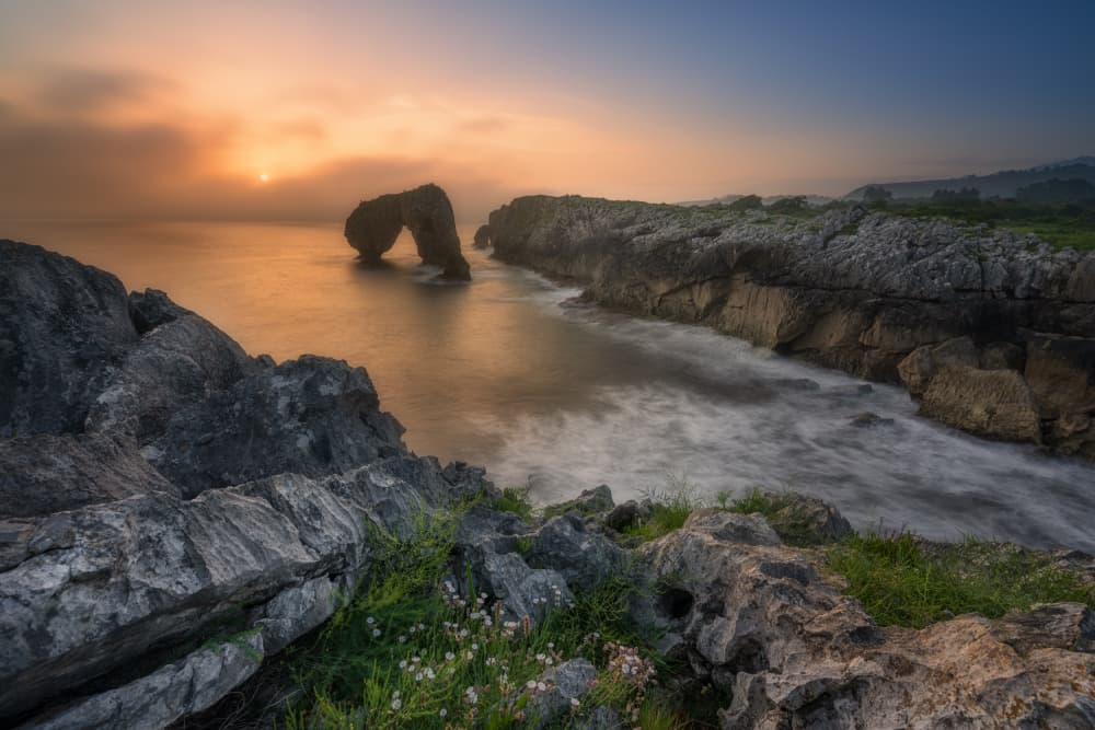 Golden Hour Sea Arch by Adam Pachula — canvas wall art