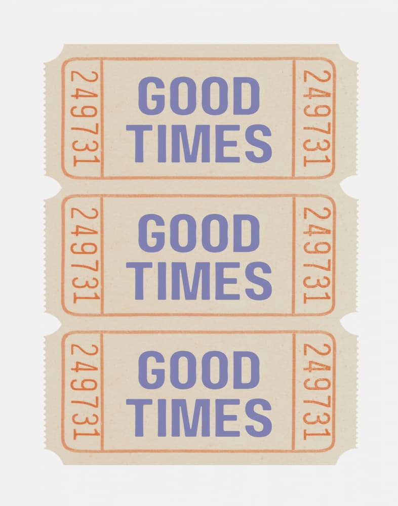 Good Times Tickets by Jolly and Dash — canvas wall art