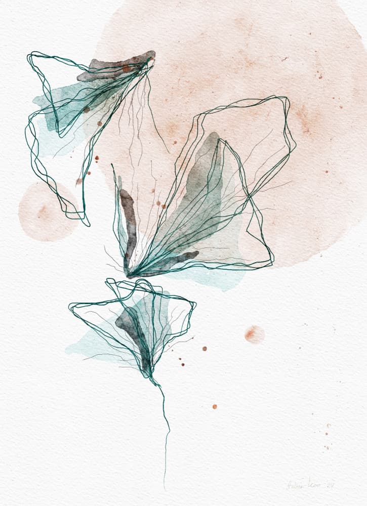 Delicate Watercolor Flowers by Ankie Kooi — canvas wall art