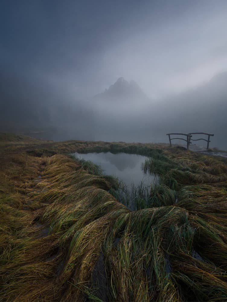 Misty Mountain Pond by Valeriy Shcherbina — canvas wall art