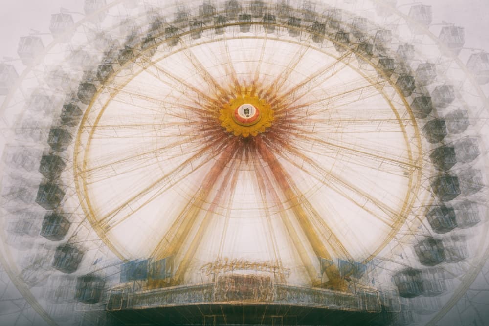 Dreamy Ferris Wheel by Roswitha Schleicher-Schwarz — canvas wall art