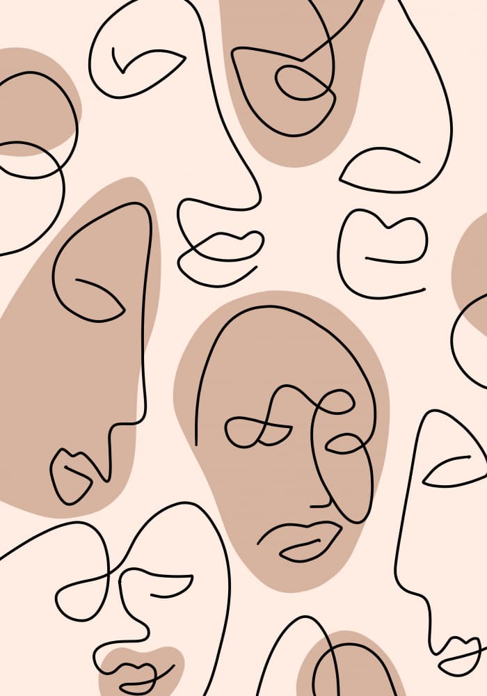 Abstract Line Faces by Veronika Boulová — canvas wall art
