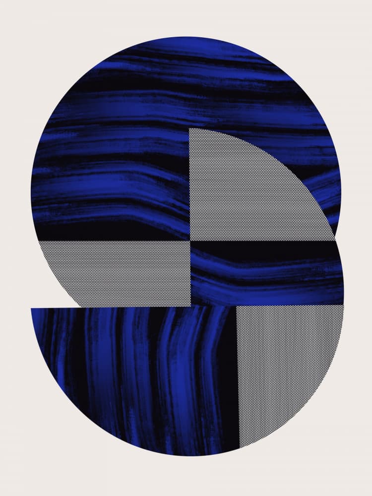 Dynamic Geometric Blue by Little Dean — canvas wall art