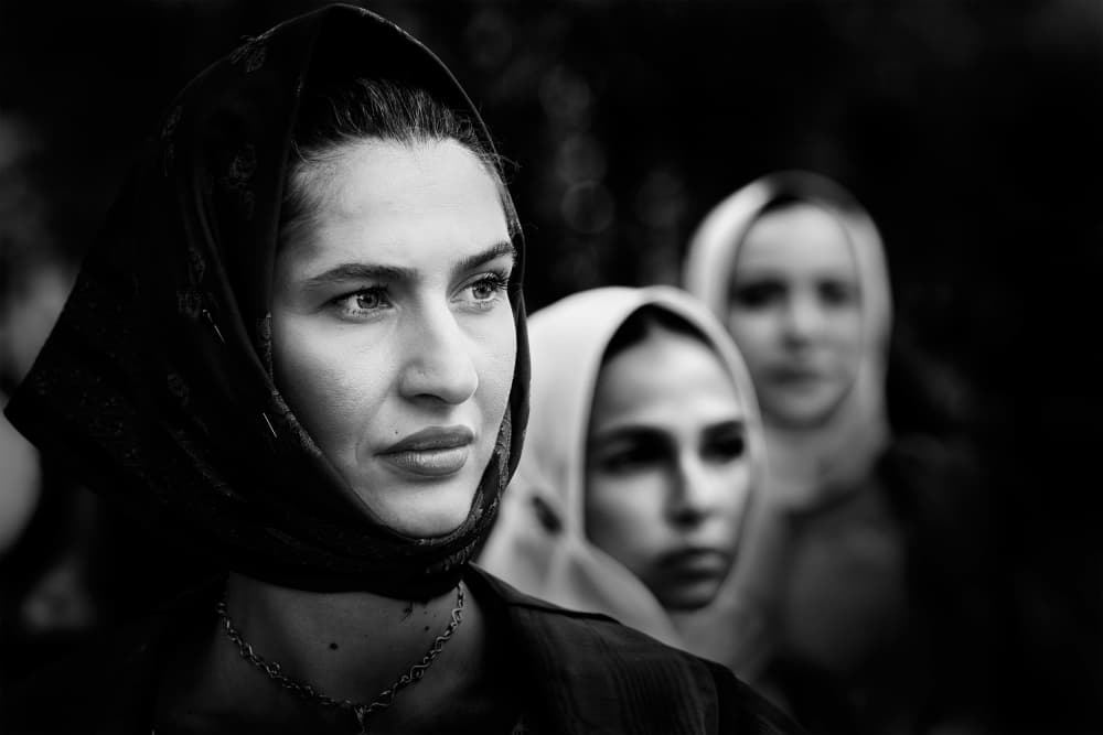 Serene Women in Scarves by Giovanni Cavalli — canvas wall art