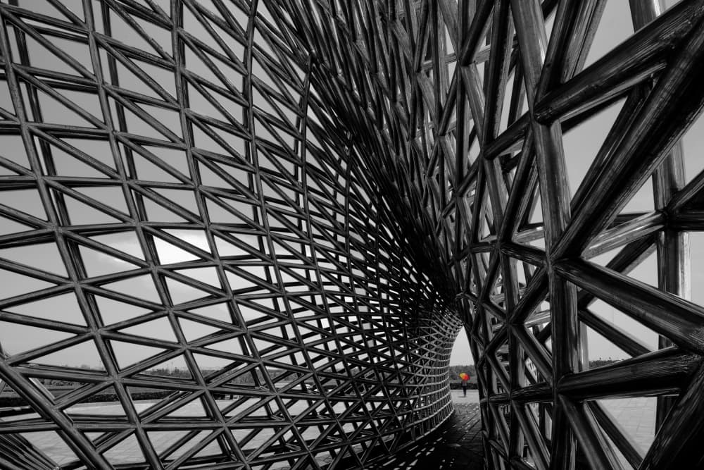 Modern Geometric Structure by konglingming — canvas wall art