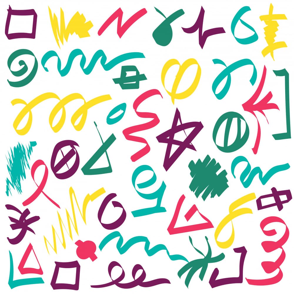 Vibrant Abstract Doodles by Marika Barsrsind — canvas wall art