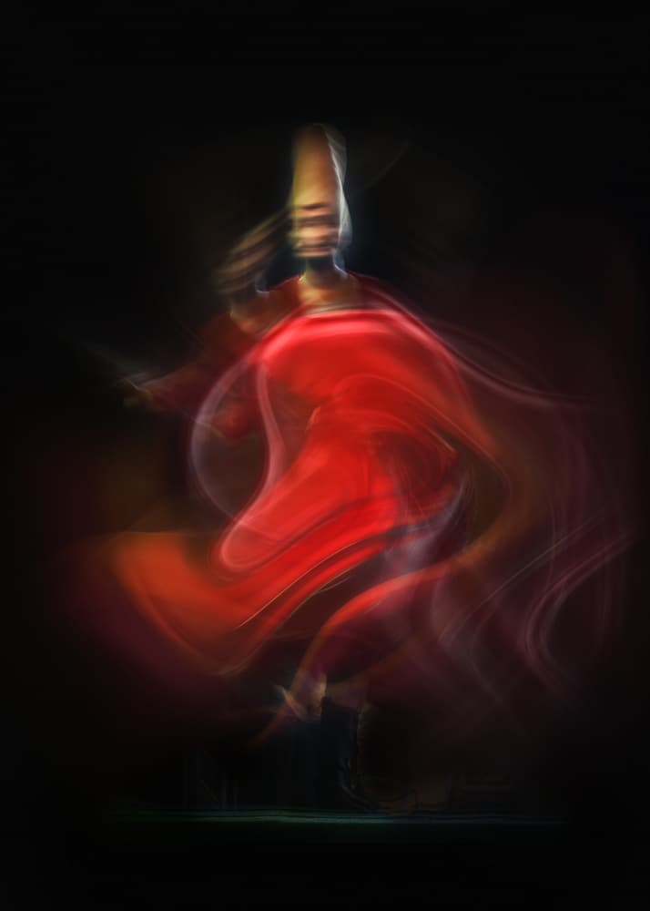 Whirling Red Dervish by Mohamed Shawki — canvas wall art