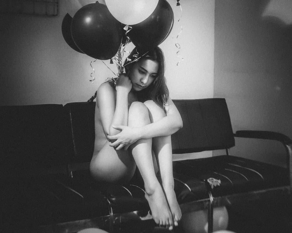 Pensive Solitude With Balloons by ADIREK M — canvas wall art