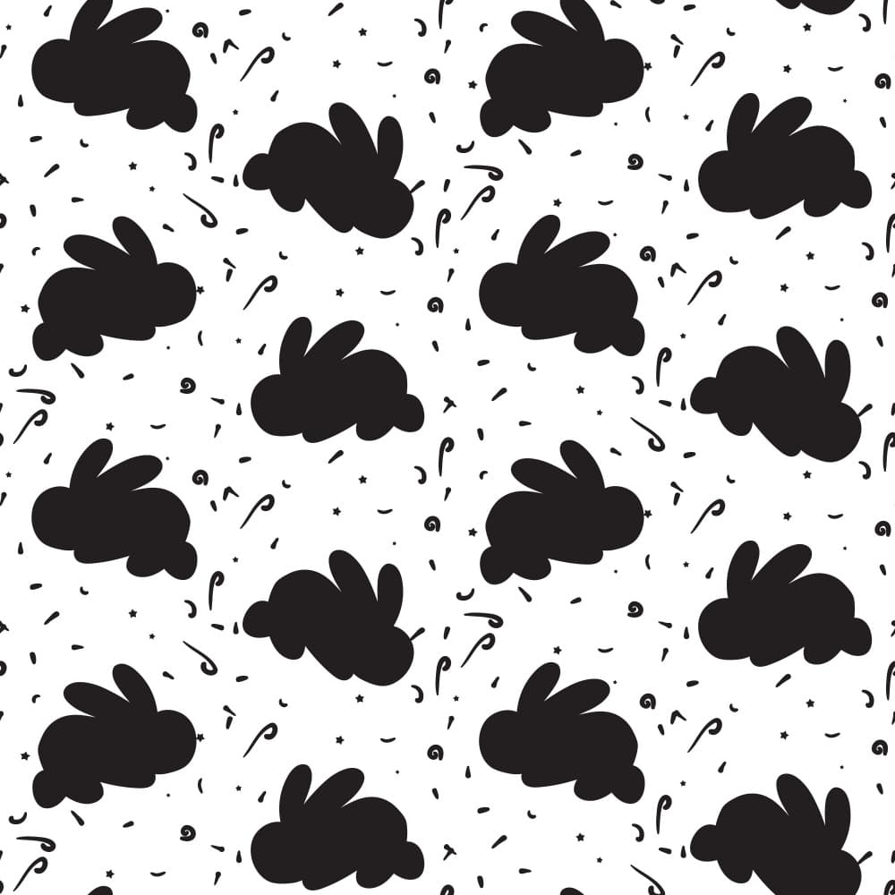 Cute Bunny Pattern by Marika Barsrsind — canvas wall art
