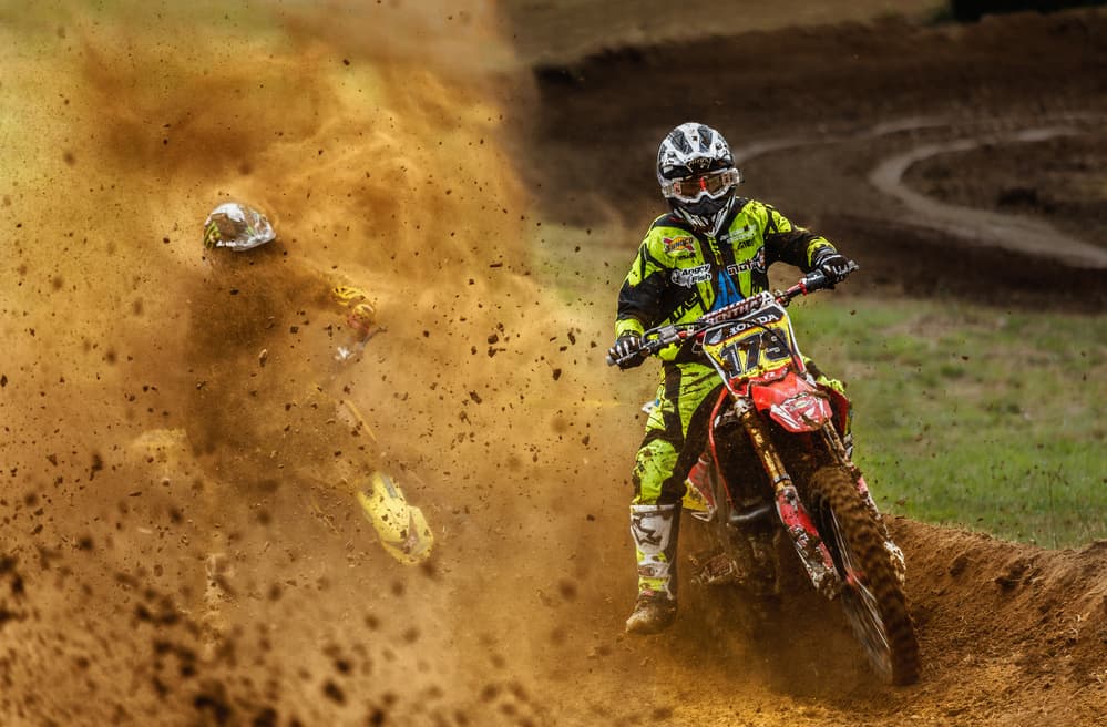 Extreme Motocross Collision by Carlos Gonzalez — canvas wall art