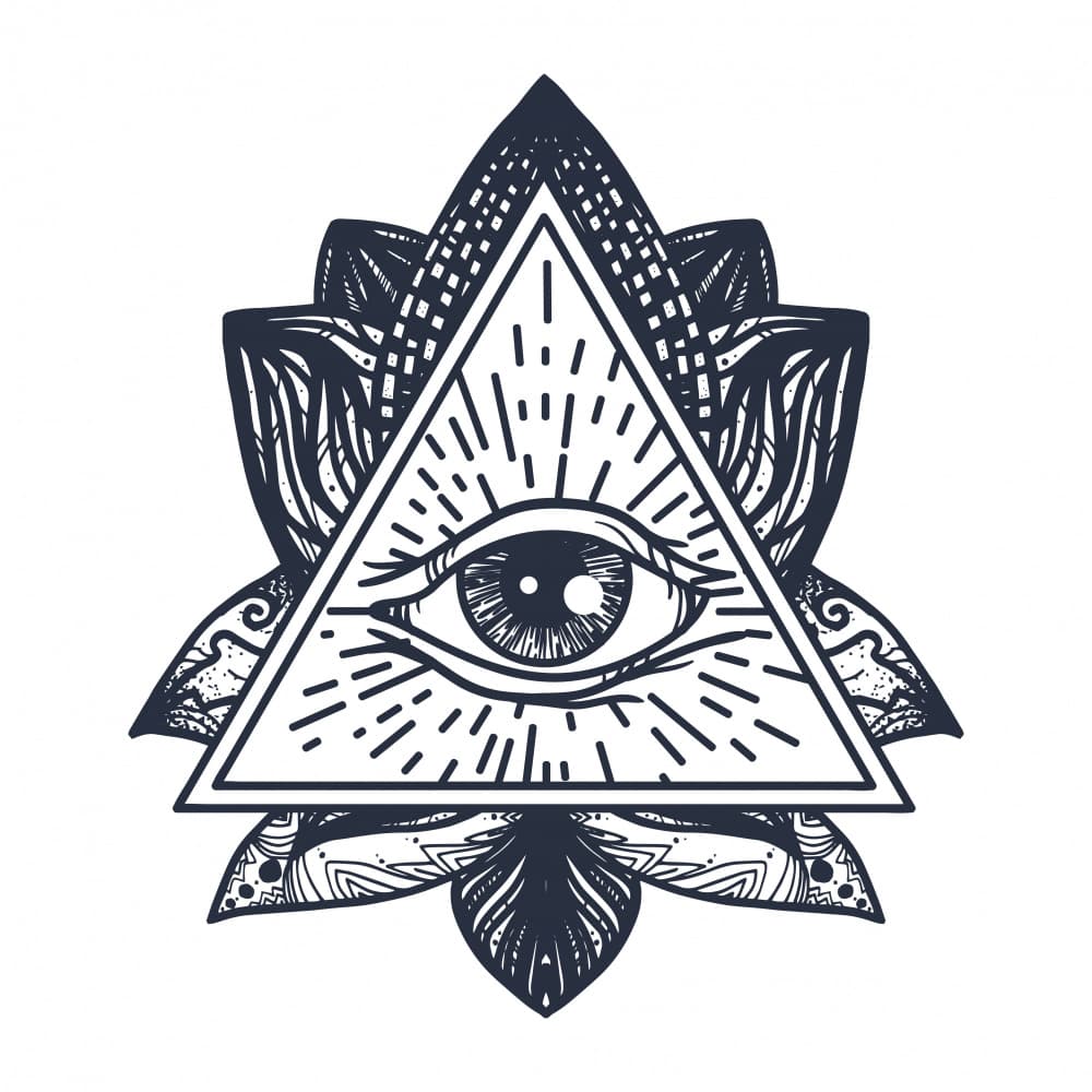 All Seeing Eye Lotus by Marika Barsrsind — canvas wall art