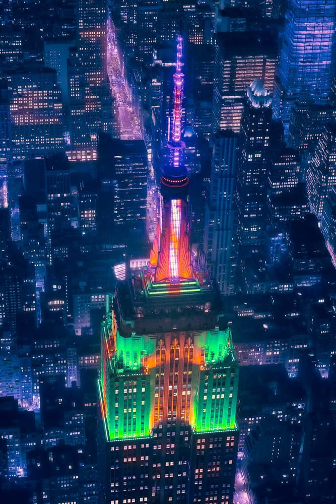 Empire State Building Glow by Javier de la Torre — canvas wall art