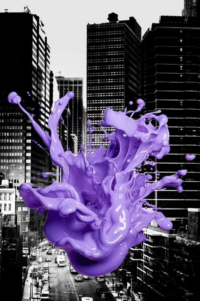 Purple City Burst by Sue Skellern — canvas wall art