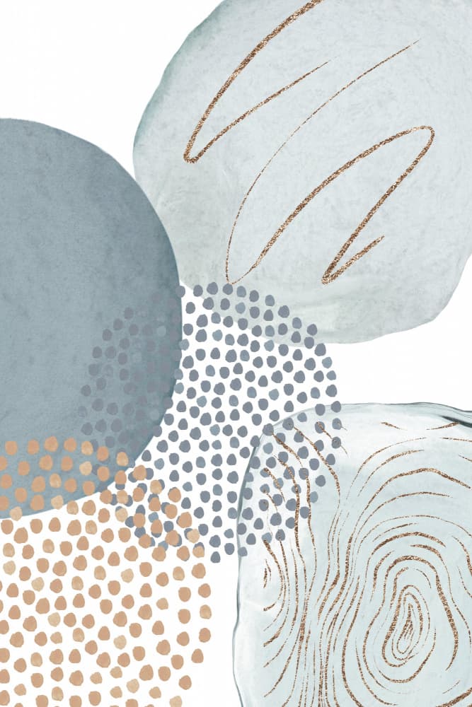 Calm Blue Gold Abstract by Sally Ann Moss — canvas wall art