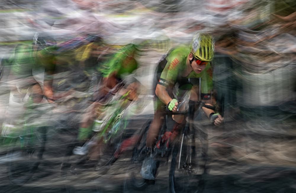 Speed Blur Cyclists by Milan Malovrh — canvas wall art