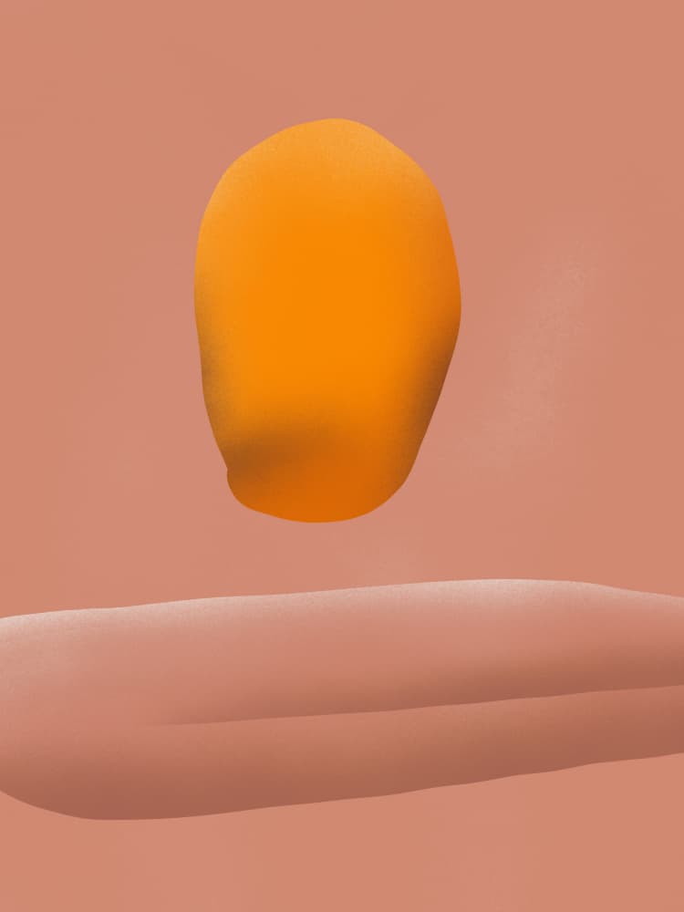 Orange Floating Form by Little Dean — canvas wall art
