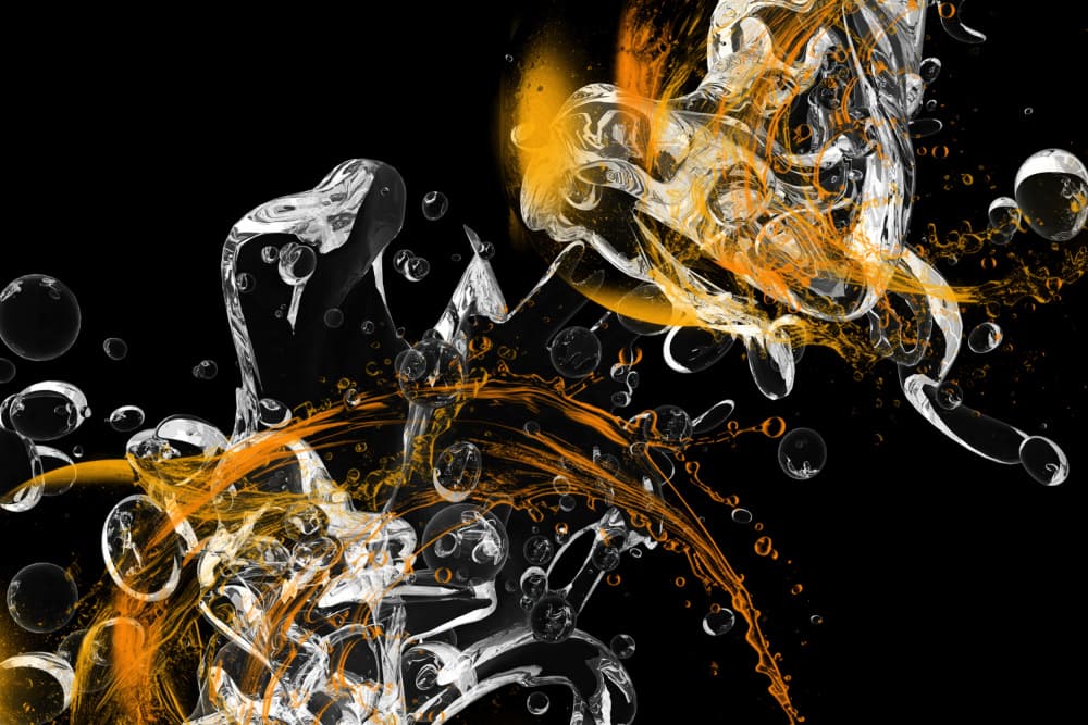 Abstract Orange Fluid Motion by Rafal Kulik — canvas wall art