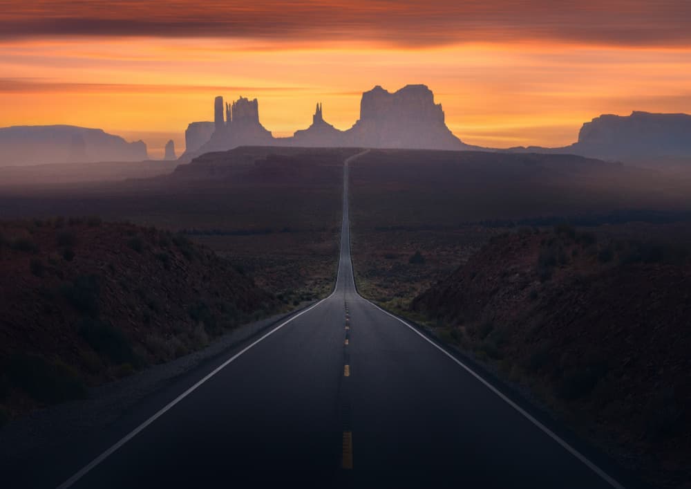 Desert Road Sunset by Remo Daut — canvas wall art