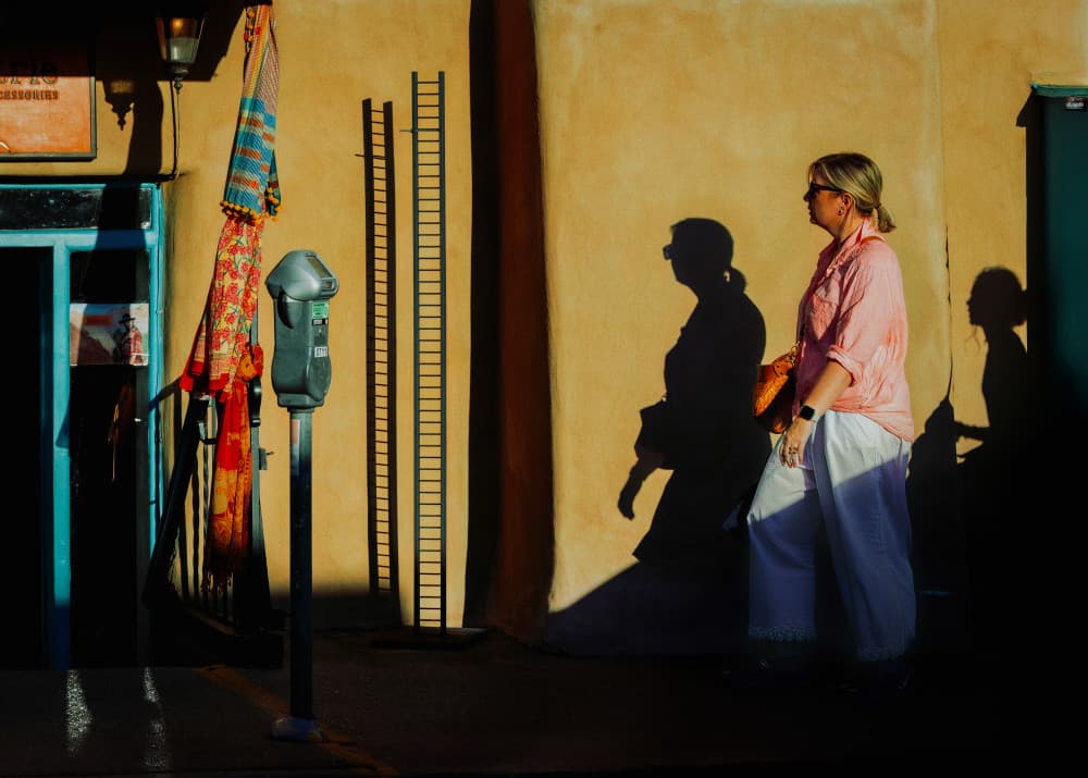 Walking Woman Long Shadows by Leechee Z — canvas wall art