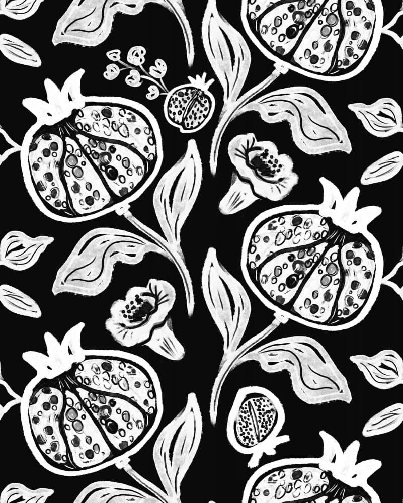 Pomegranates Pattern by Anis Illustration — canvas wall art