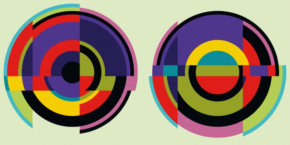 Vibrant Concentric Forms by Rafa Mateo — canvas wall art