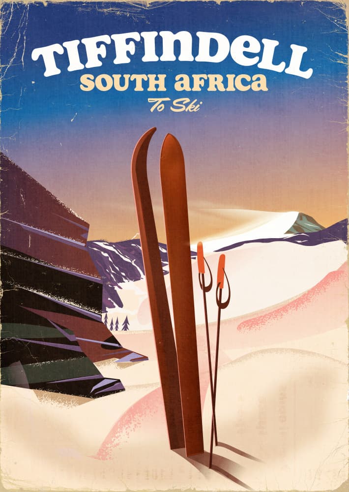 Vintage Ski South Africa by Nicholas — canvas wall art