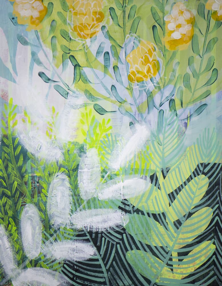 Vibrant Botanical Garden by Shelley Hampe — canvas wall art