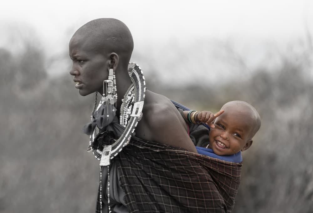 Maasai Mother Child Smile by Yuzheng Ren — canvas wall art